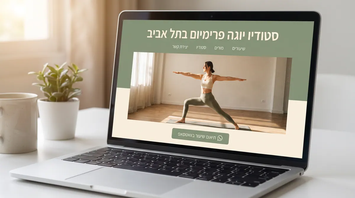 דוגמה לעמוד שירות של סטודיו ליוגה