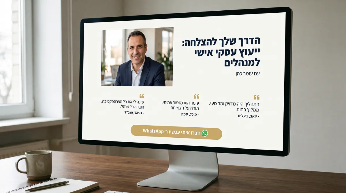 דוגמה לאתר של בעל מקצוע עם מסלולי שירות