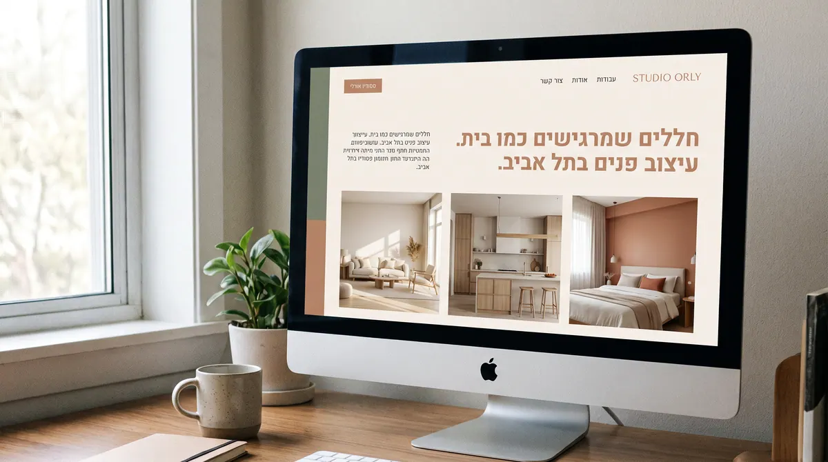 דוגמה לאתר של סטודיו לעיצוב פנים