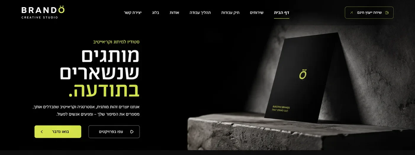 דוגמה לאתר תדמית של סטודיו